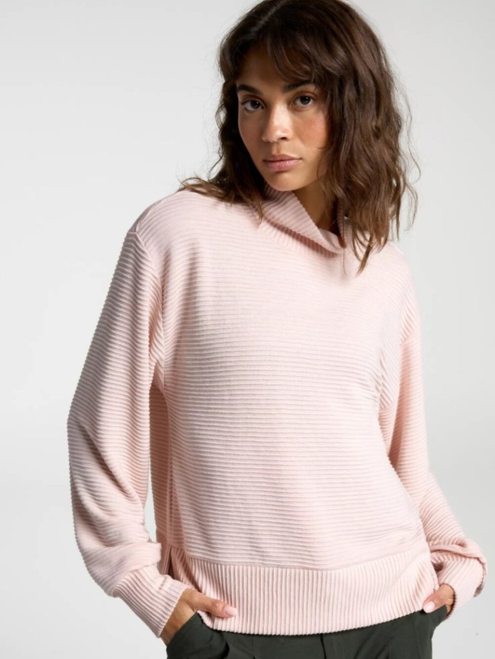 Calia Women's Elevate Rib Mock Top in Pink Darling NWT $78